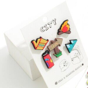 Camping Theme Decorative Pins Set with Rubber Coating - Set of 5